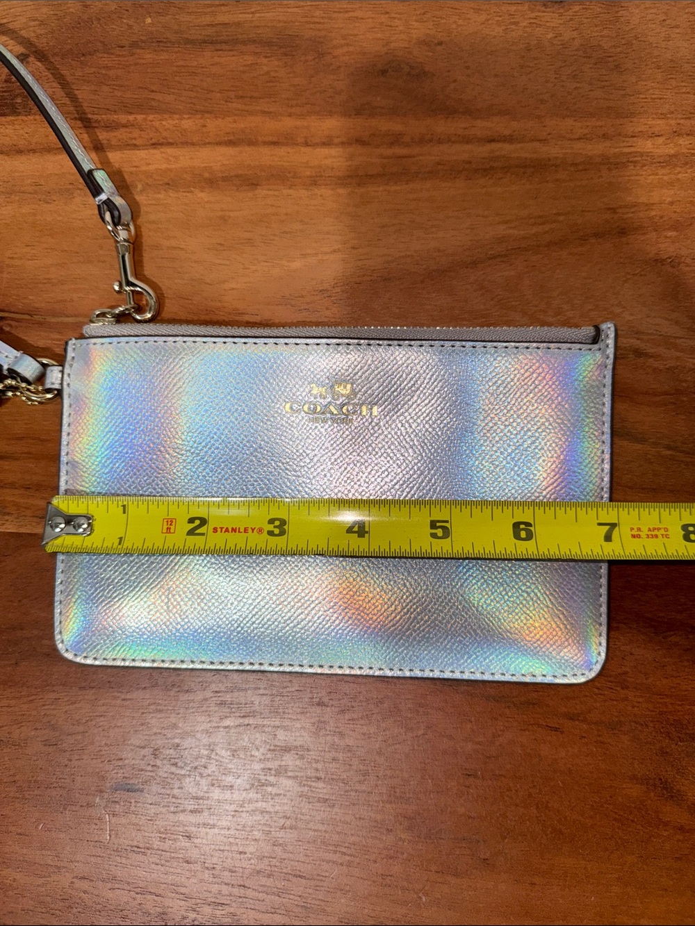 Coach Holographic Leather Wristlet - Iridescent Silver - Picture 5 of 5